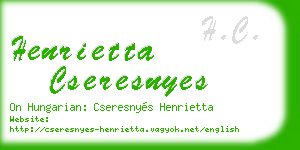 henrietta cseresnyes business card